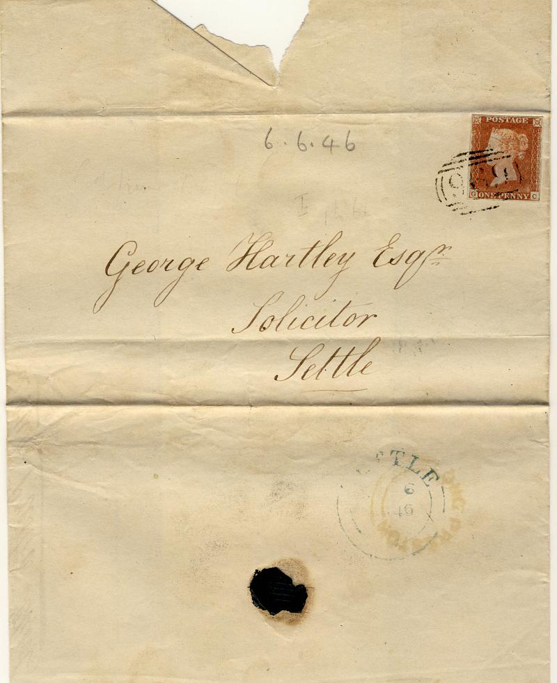 Envelope - George Hartley - 1946.jpg - Envelope made from a folded sheet of paper - 1946.